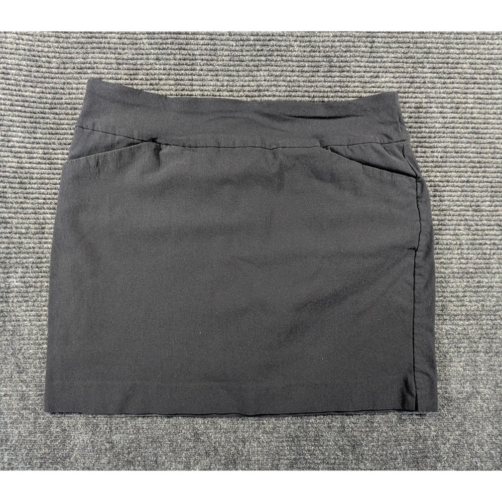 Charter Club Core Skort Womens L Black Stretch Waist Smoothing Slim Minimalist